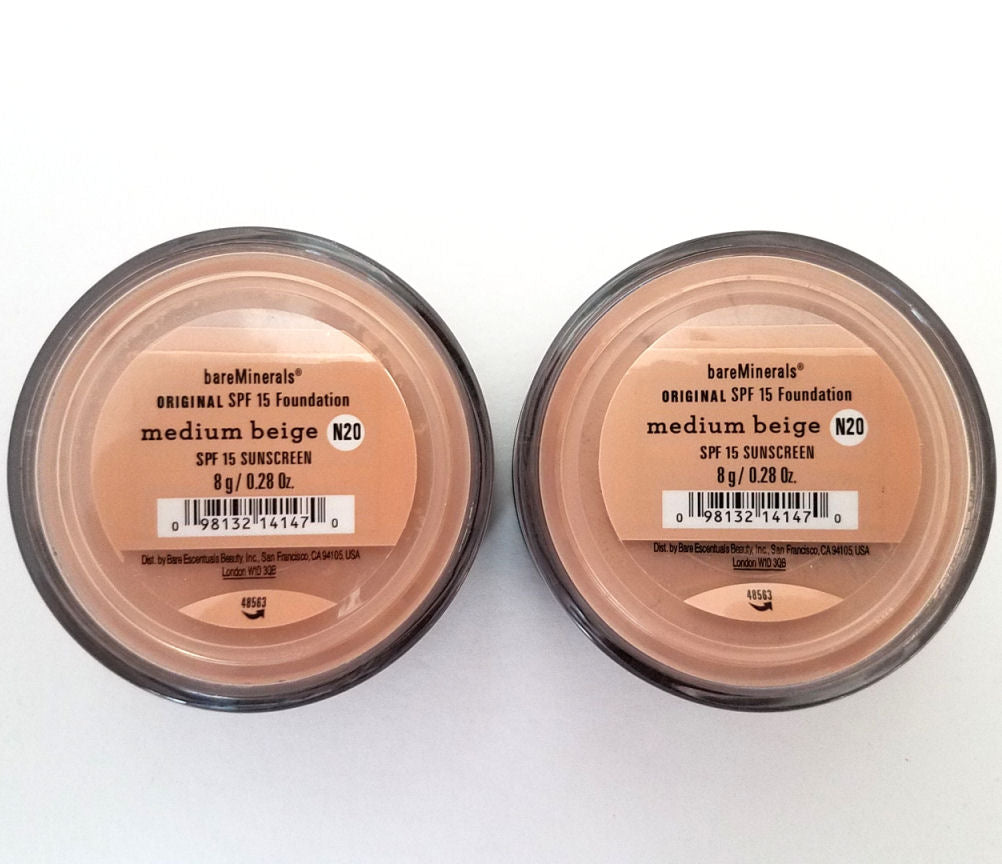 2x Bareminerals Original Medium Beige Foundation 8g N20 XL